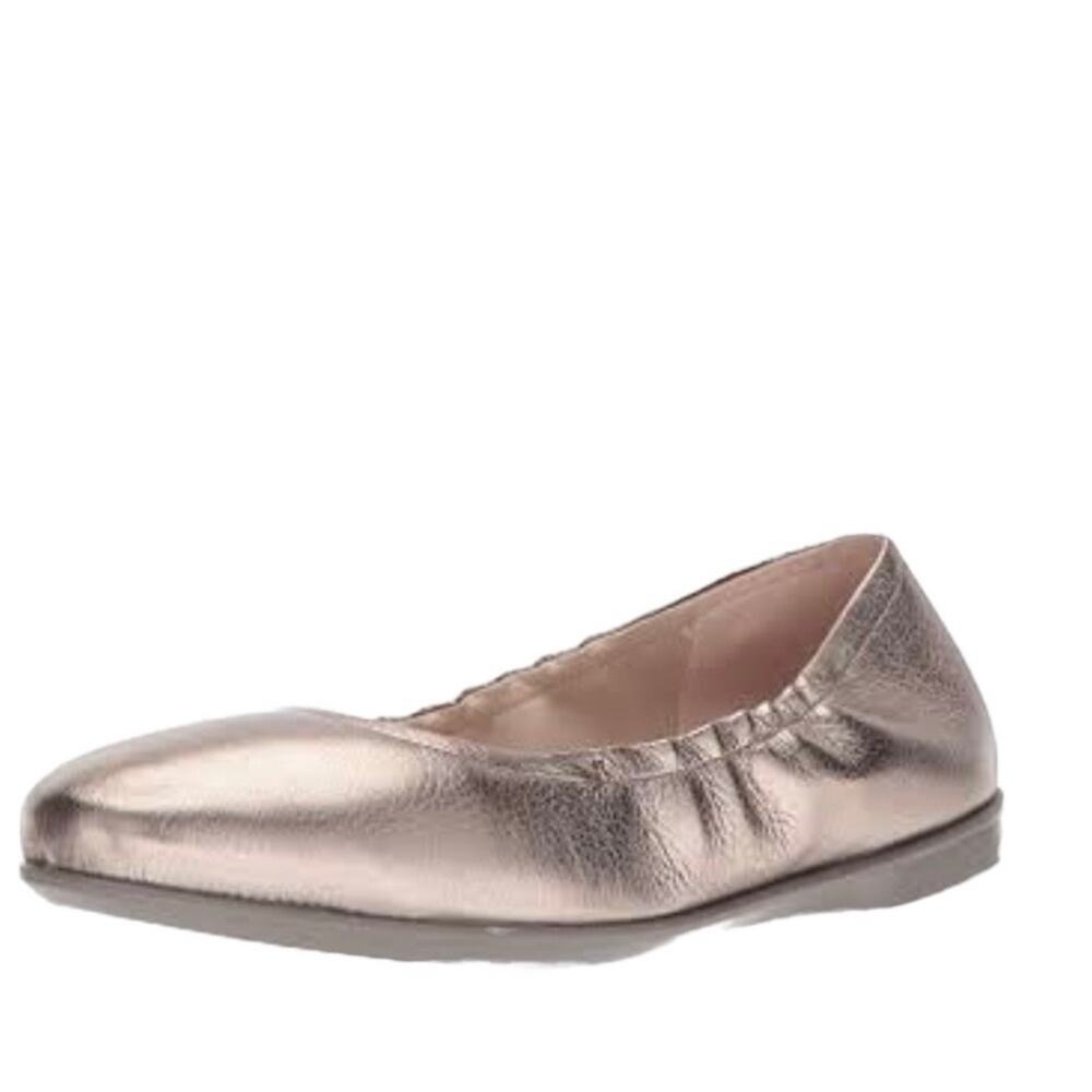 ECCO Size 8 Ballet Flat Shoes Incise Enchant Metallic Bronze Leather Ballerina